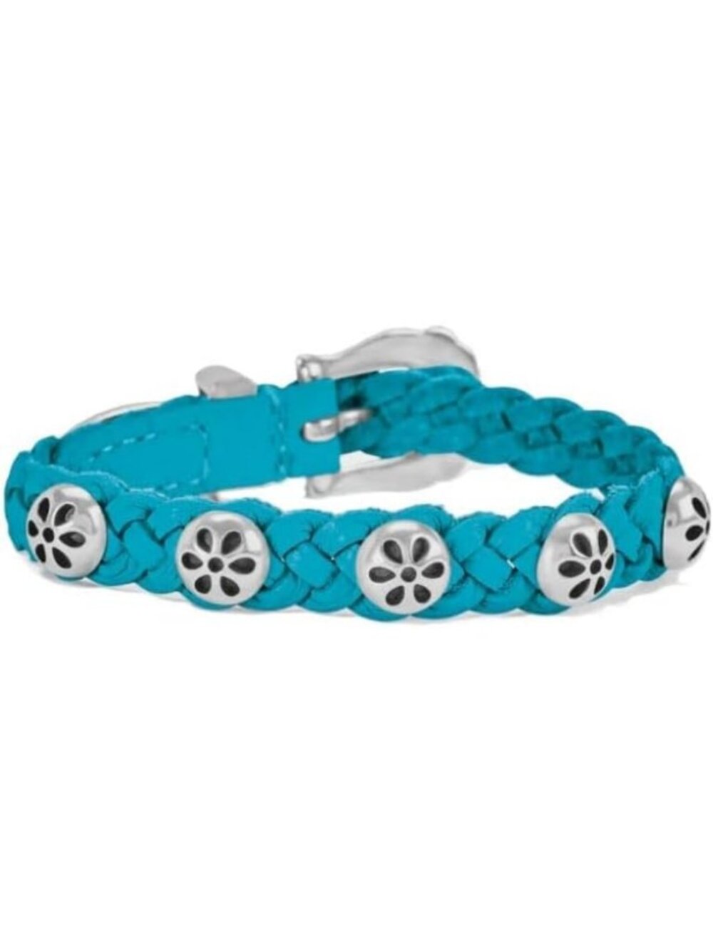 Teal & Silver Braided Leather Bracelet | Daisy Bandit Style | Chic Fashion